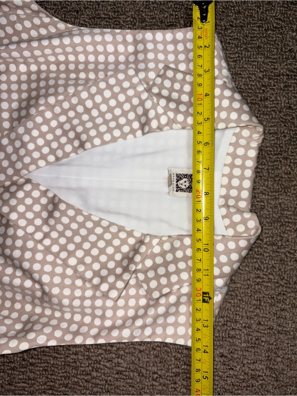 Anne Klein Polka Dot Sleeveless Faux Wrap Pleated Dress Size 12 - Picture 11 of 14